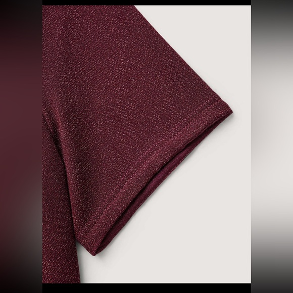 BloomChic Burgundy Shimmering Gold/Silver A-Line Tee size1X (14-16) - Picture 7 of 14